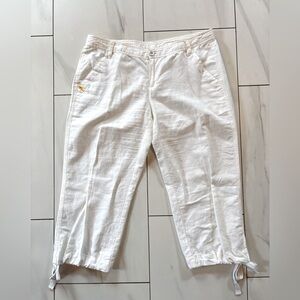 Lole linen & organic cotton white Capri pants size 8